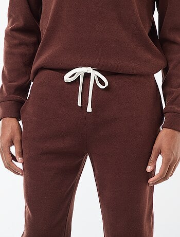 Pijama comprido de material gofrado e suave - 2 peças