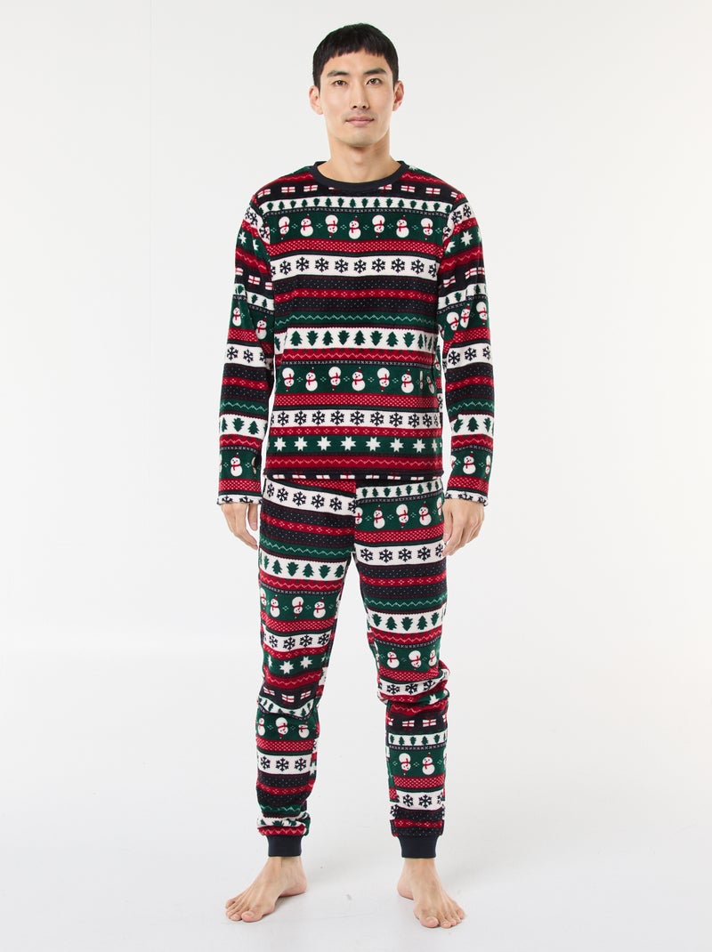 Pijama comprido de Natal - 2 peças Azul - Kiabi