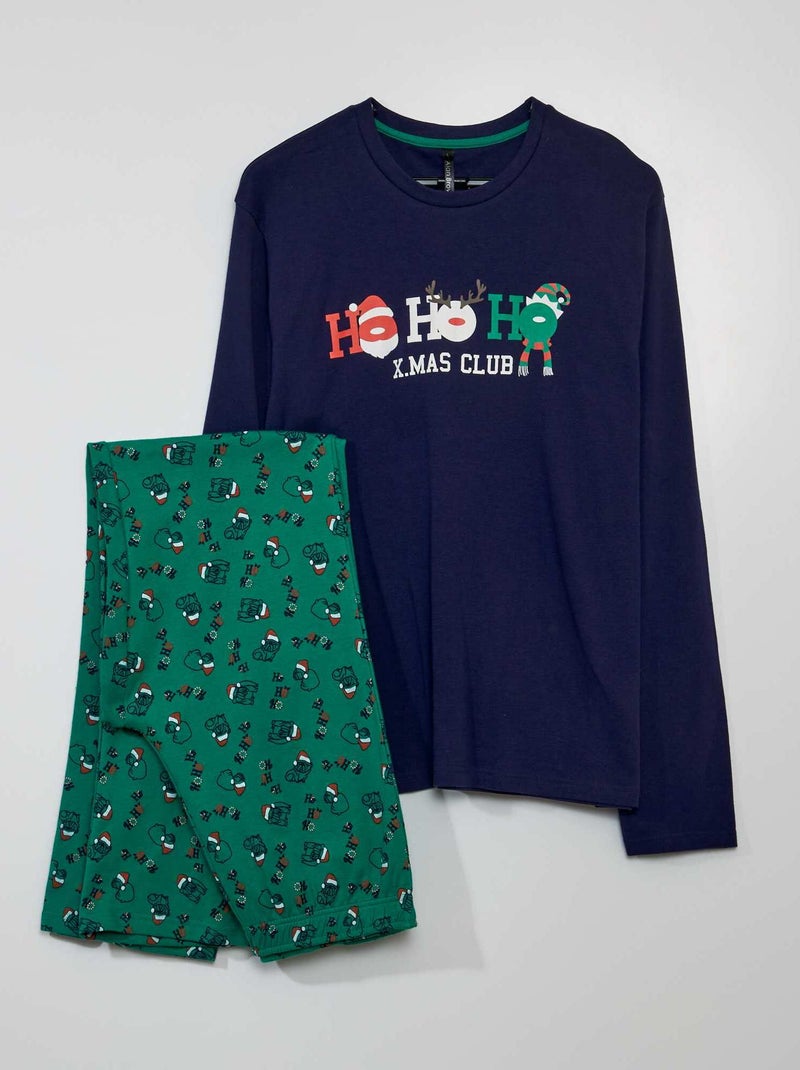 Pijama comprido de Natal - 2 peças PRETO - Kiabi