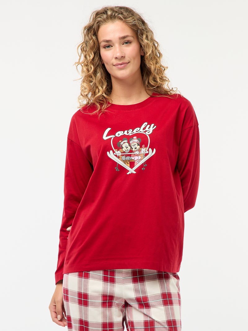 Pijama comprido de Natal 'Mickey' - 2 peças Vermelho - Kiabi