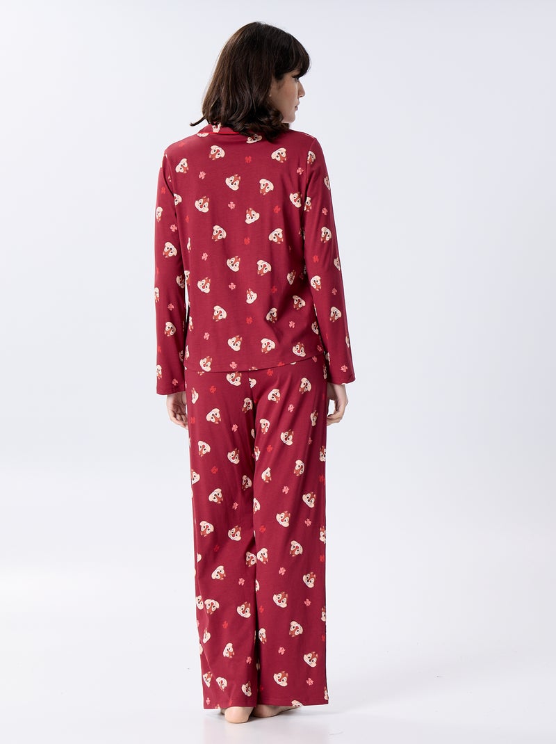 Pijama comprido de Natal 'Mickey' 'Disney' - 2 peças Vermelho - Kiabi
