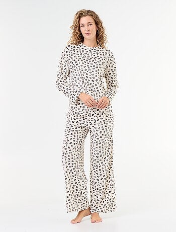 Pijama comprido de veludo canelado - 2 peças