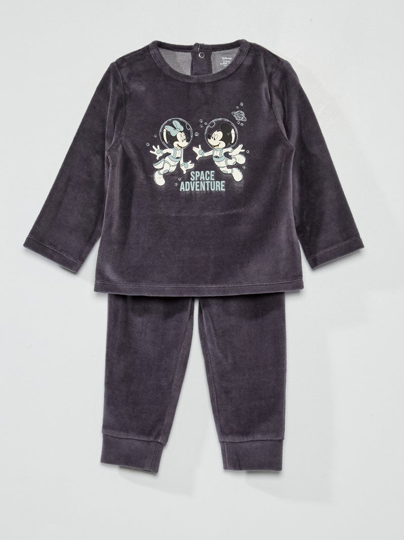 Pijama comprido de veludo 'Disney Baby' - 2 peças CINZA - Kiabi