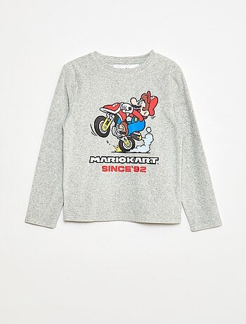 Pijama comprido de veludo 'Mario Kart' t-shirt + calças - 2 peças