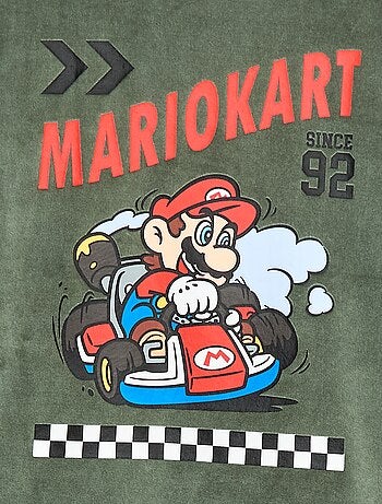 Pijama comprido de veludo 'Mario Kart' t-shirt + calças - 2 peças