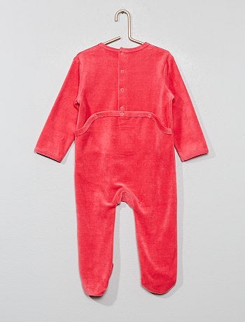 Pijama comprido de veludo - Kiabi