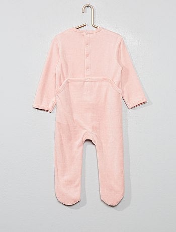 Pijama comprido de veludo - Kiabi