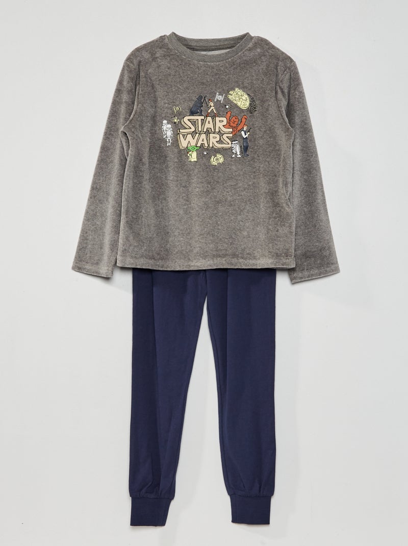 Pijama comprido de veludo 'Star Wars' 'Disney' CINZA - Kiabi