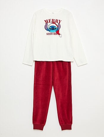 Pijama comprido de veludo 'Stitch' 'Disney' - 2 peças