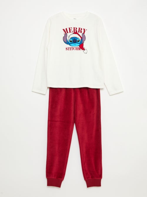 Pijama comprido de veludo 'Stitch' 'Disney' - 2 peças - Kiabi