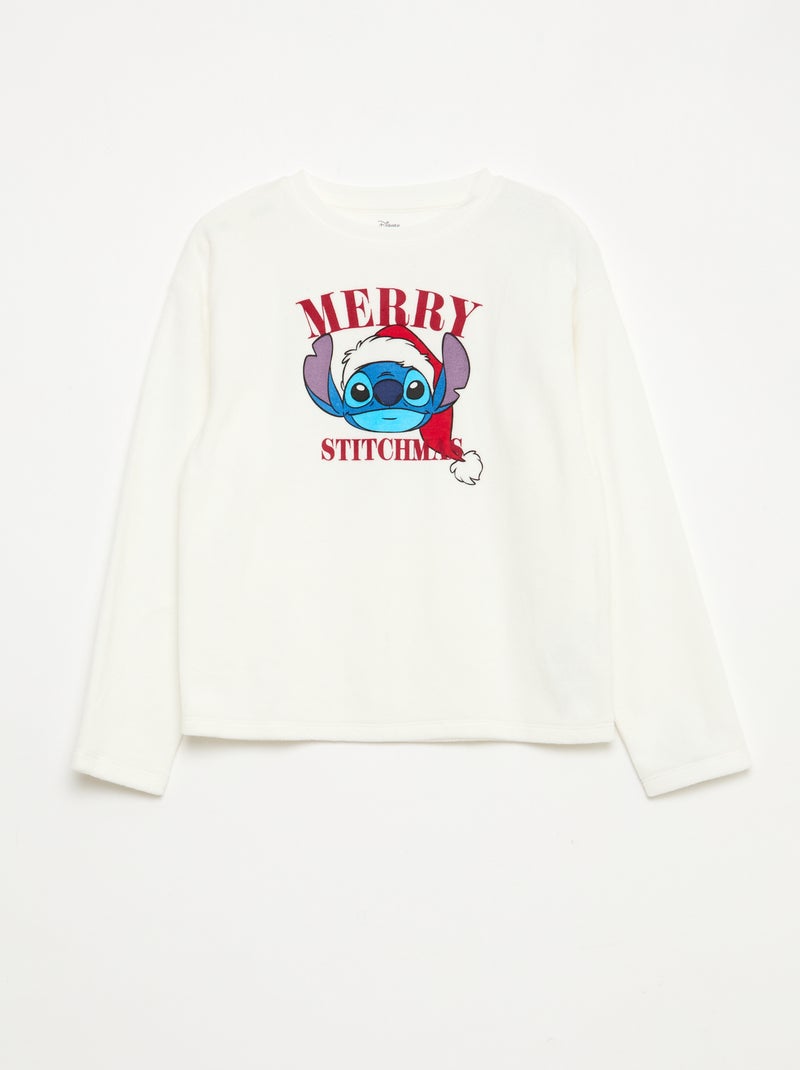 Pijama comprido de veludo 'Stitch' 'Disney' - 2 peças Vermelho - Kiabi