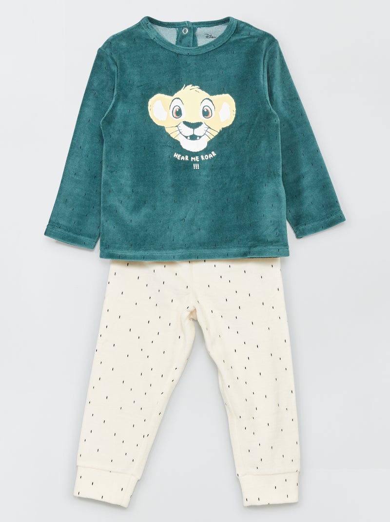 Pijama comprido 'Disney' em veludo - 2 peças VERDE - Kiabi