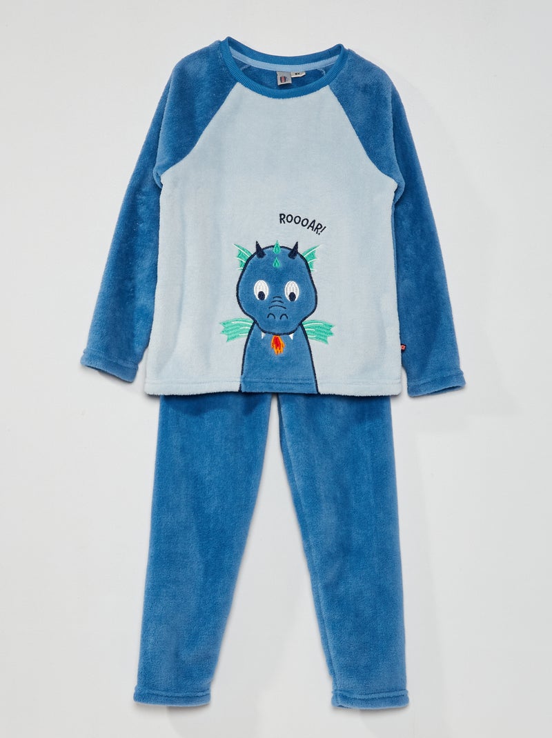 Pijama comprido 'dragão' - 2 peças Azul - Kiabi