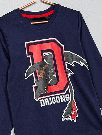 Pijama comprido 'Dragões' - Kiabi