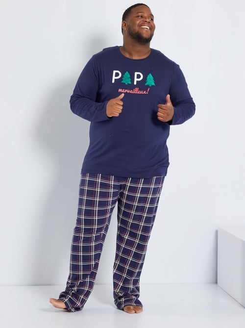 Pijama comprido em jersey - 2 peças - Kiabi