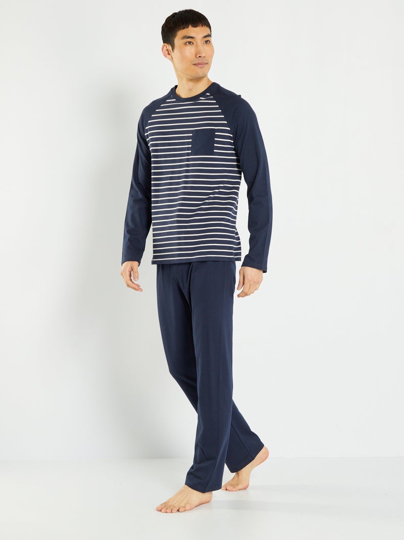 Pijama comprido em jersey  - 2 peças BEGE - Kiabi