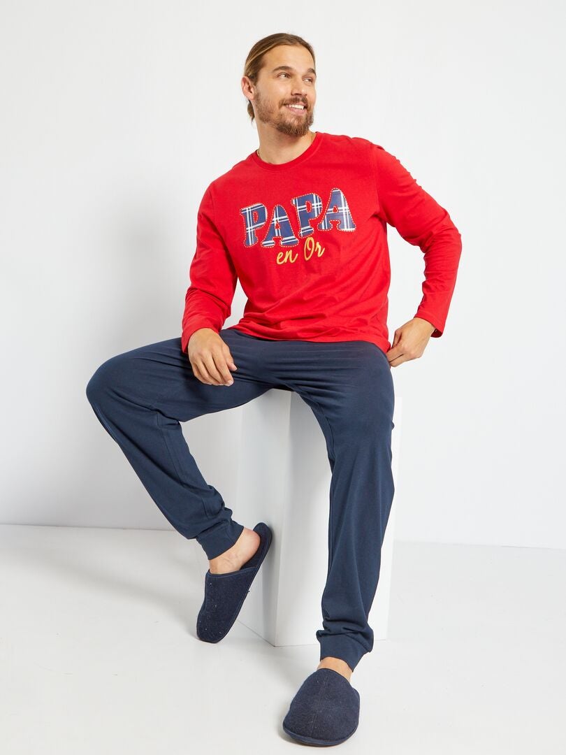 Pijama comprido em jersey - 2 peças BEGE - Kiabi