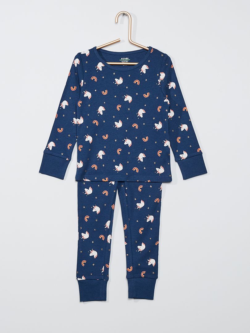 Pijama comprido em jersey AZUL - Kiabi