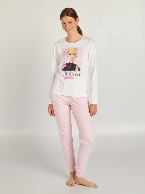 Pijama comprido em jersey 'Barbie' - 2 peças - Kiabi