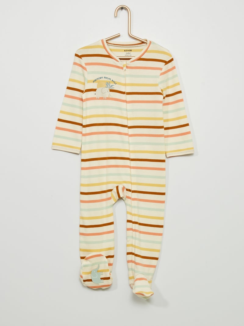Pijama comprido em jersey BRANCO - Kiabi