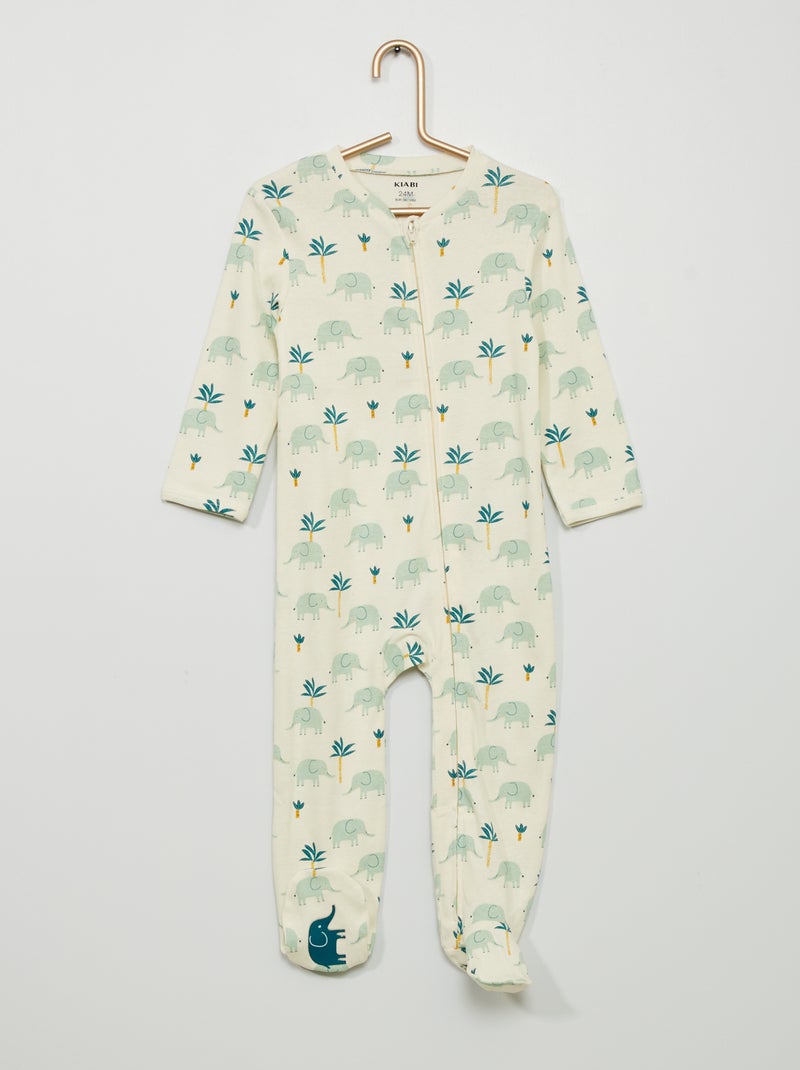Pijama comprido em jersey BRANCO - Kiabi