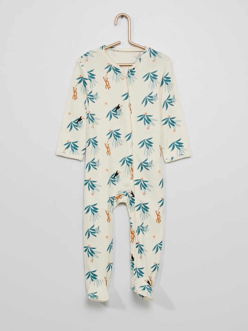 Pijama comprido em jersey BRANCO - Kiabi