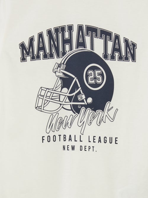 Pijama comprido em jersey com estampado - 2 peças - Kiabi