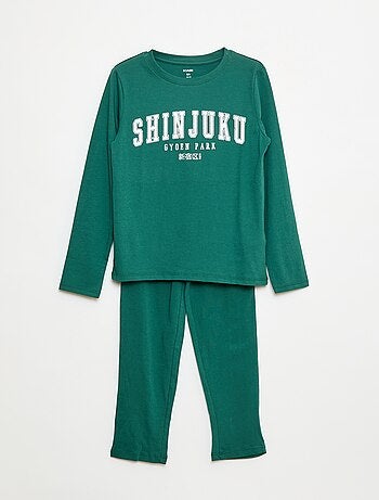 Pijama comprido em jersey com estampado - 2 peças