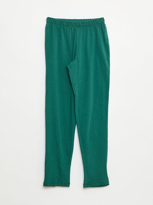 Pijama comprido em jersey com estampado - 2 peças - Kiabi