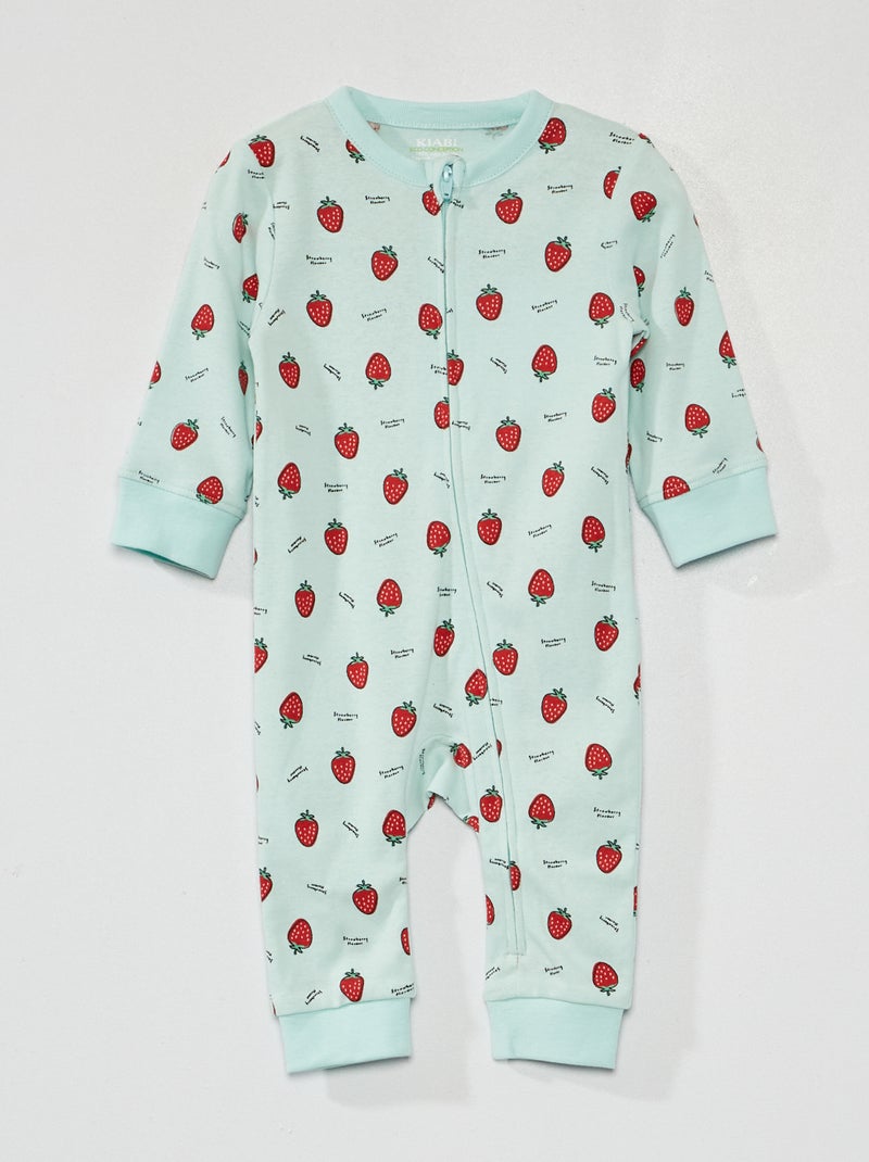 Pijama comprido em jersey com estampado AZUL - Kiabi