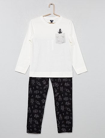 Pijama comprido em jersey com estampado - Kiabi