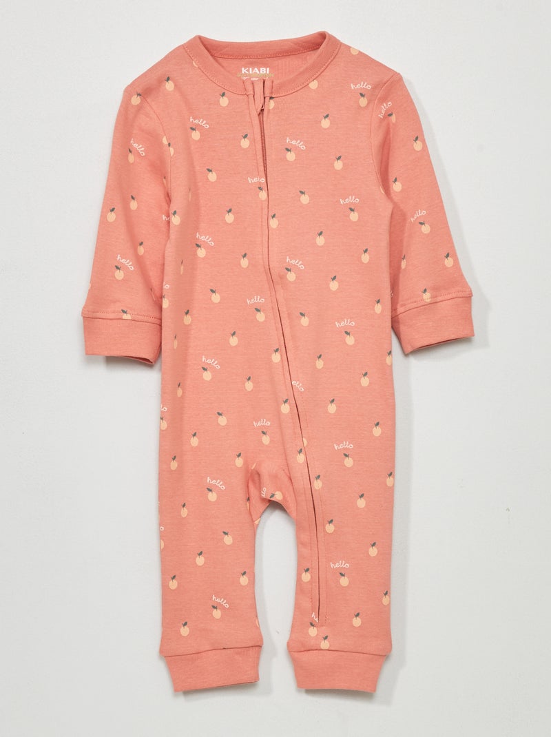 Pijama comprido em jersey com estampado ROSA - Kiabi
