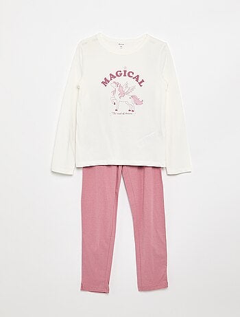 Pijama comprido em jersey de algodão - 2 peças