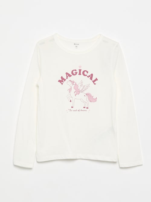 Pijama comprido em jersey de algodão - 2 peças - Kiabi