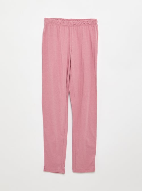 Pijama comprido em jersey de algodão - 2 peças - Kiabi
