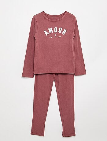 Pijama comprido em jersey de algodão - 2 peças