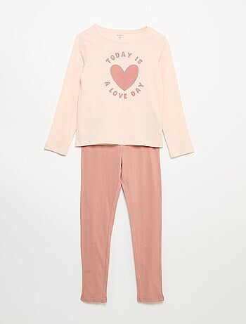 Pijama comprido em jersey de algodão - 2 peças