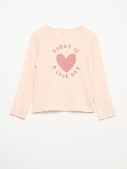 Pijama comprido em jersey de algodão - 2 peças - Kiabi
