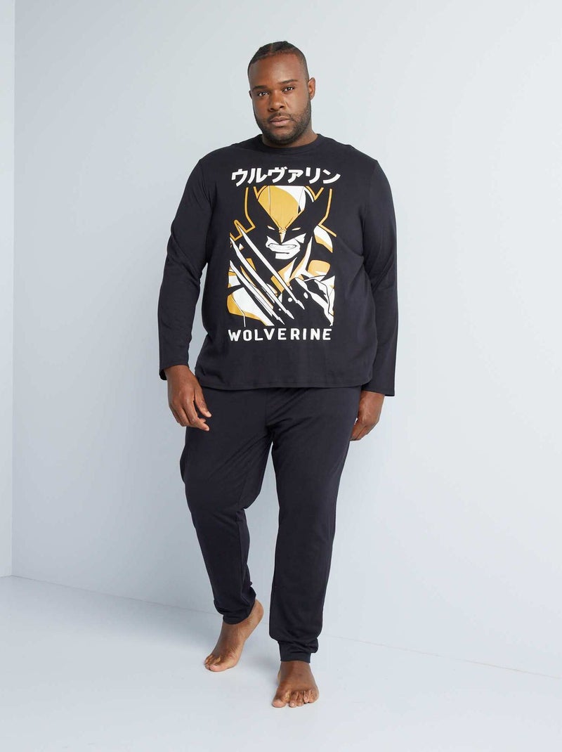 Pijama comprido em jersey 'Wolverine'- 2 peças PRETO - Kiabi