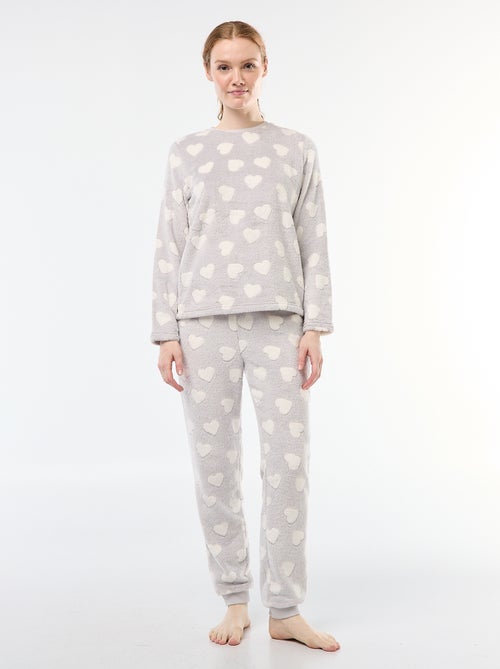 Pijama comprido em malha fofinha - 2 peças - Kiabi