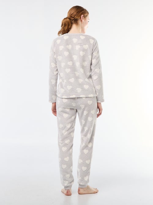 Pijama comprido em malha fofinha - 2 peças - Kiabi