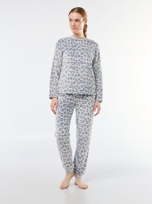 Pijama comprido em malha fofinha - 2 peças - Kiabi