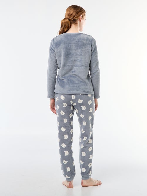 Pijama comprido em malha macia - 2 peças - Kiabi