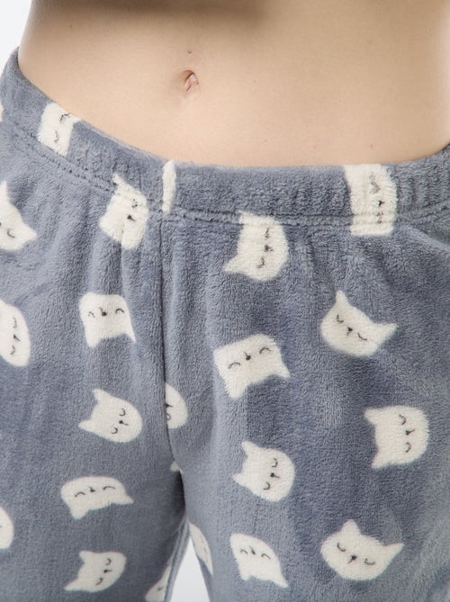 Pijama comprido em malha macia - 2 peças - Kiabi