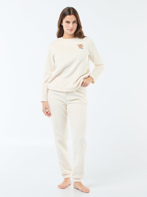 Pijama comprido em malha macia - 2 peças - Kiabi