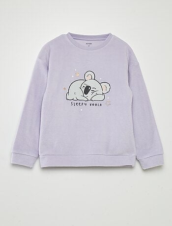 Pijama comprido em malha polar - 2 peças