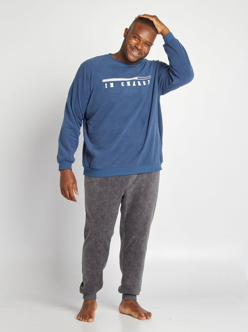 Pijama comprido em malha polar  - 2 peças - Kiabi