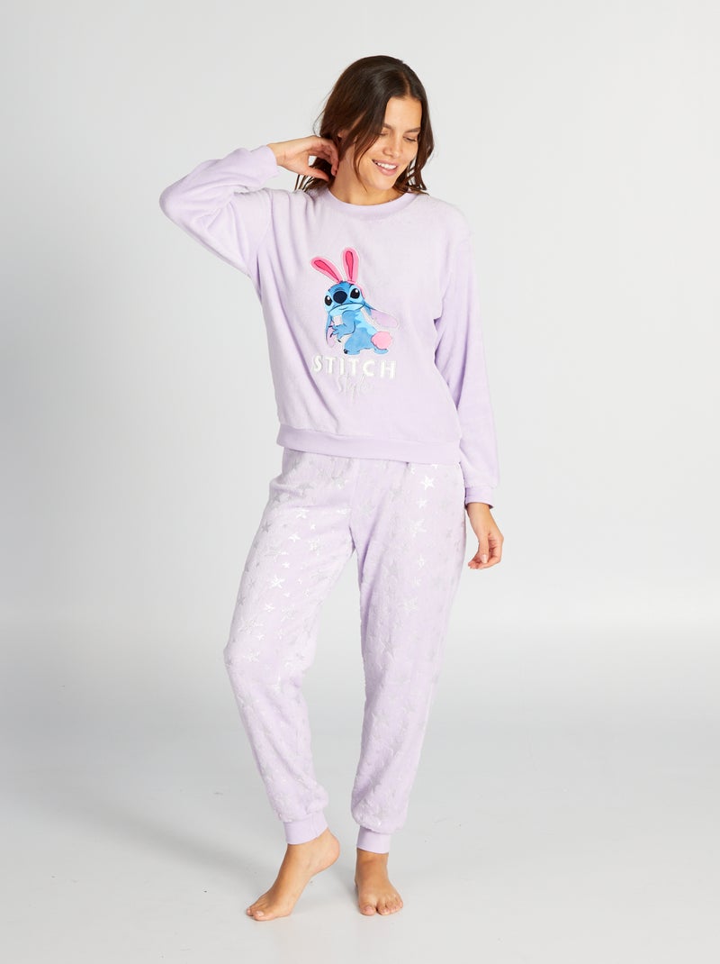 Pijama comprido em malha polar 'Stitch' - 2 peças VIOLETA - Kiabi