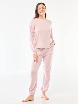Pijama comprido em malha quente - 2 peças