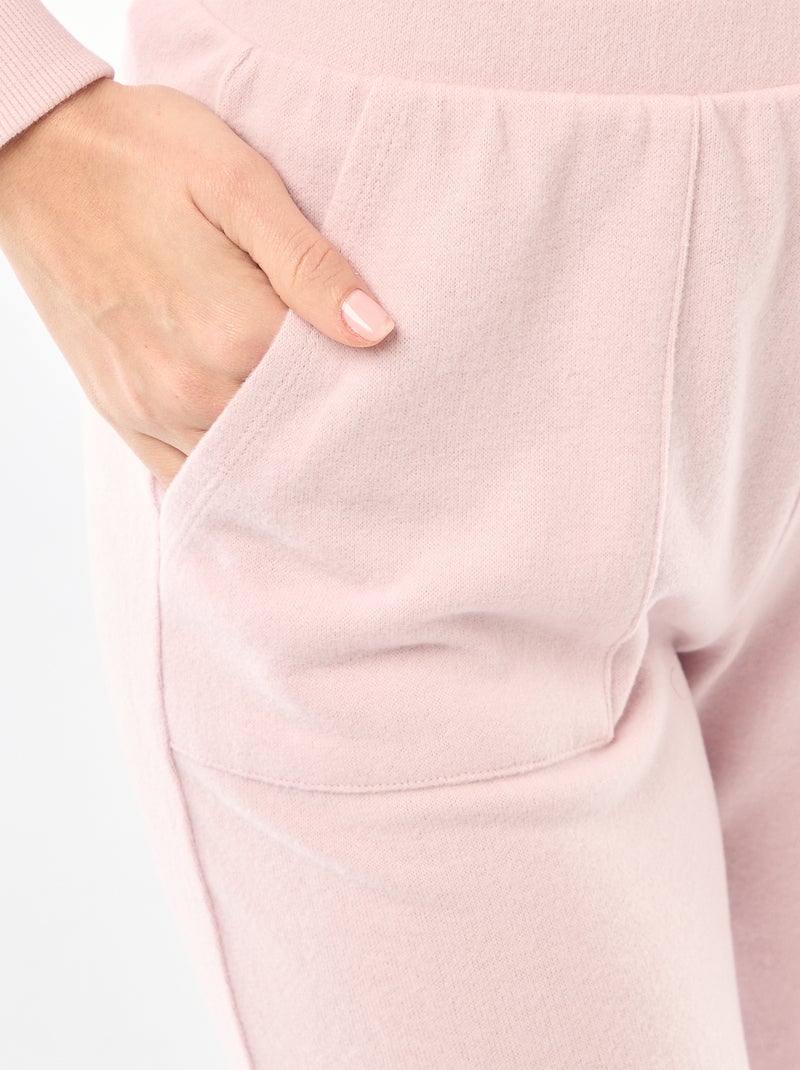 Pijama comprido em malha quente - 2 peças Violeta - Kiabi